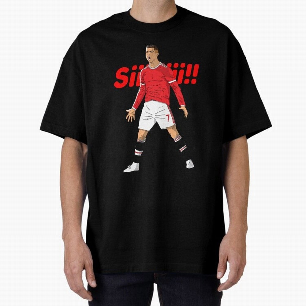 CR7 Siiiii!, Cristiano Ronaldo's trademark goal celebration Oversized T-Shirt Show Your Love for FIFA World Cup 2026 USA Canada Mexico Spirit, Driven by Spain, CR7 and Messi, Goal Celebration Energy, Supporter Heritage, Football Icons and Worldwide