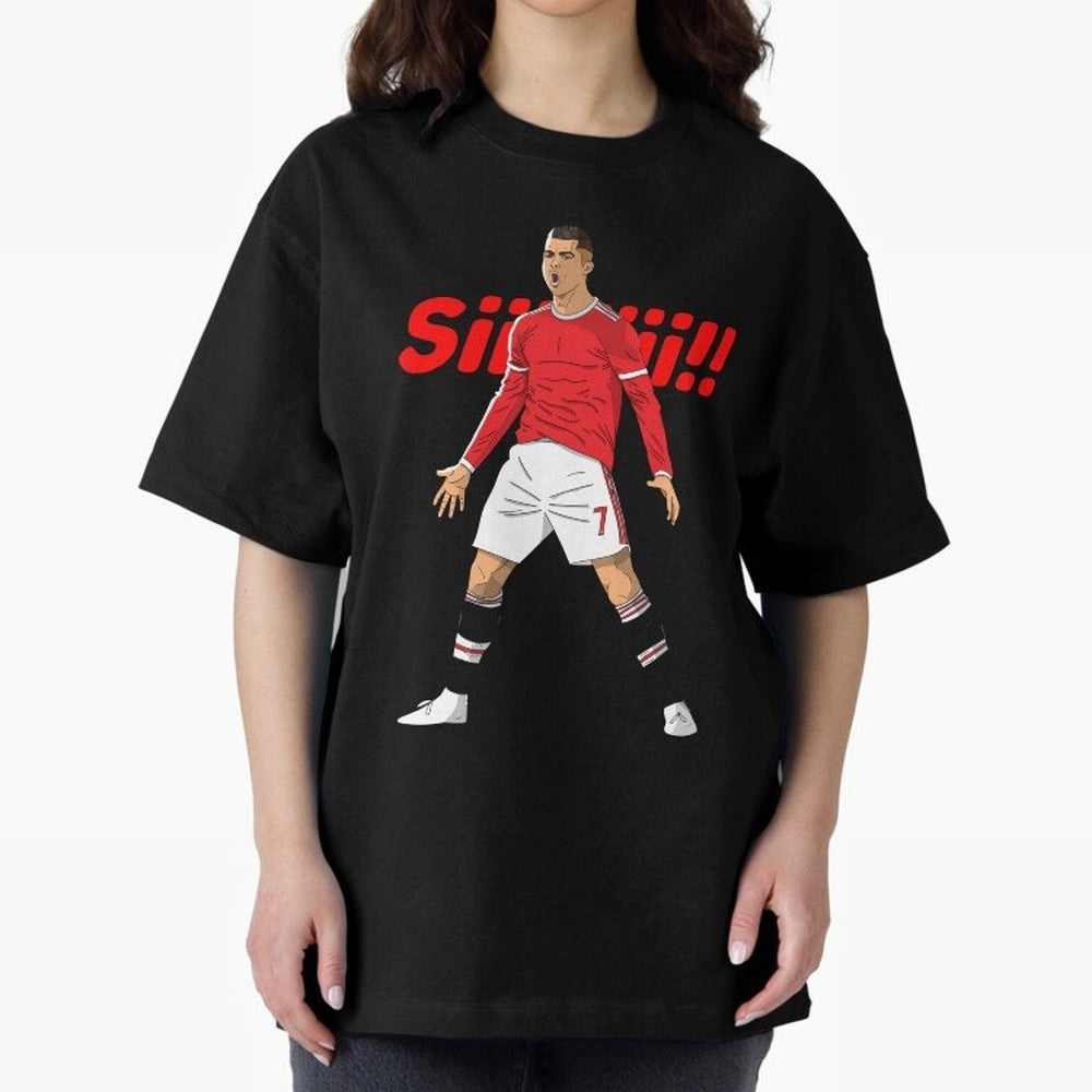 CR7 Siiiii!, Cristiano Ronaldo's trademark goal celebration Oversized T-Shirt Show Your Love for FIFA World Cup 2026 USA Canada Mexico Spirit, Driven by Spain, CR7 and Messi, Goal Celebration Energy, Supporter Heritage, Football Icons and Worldwide