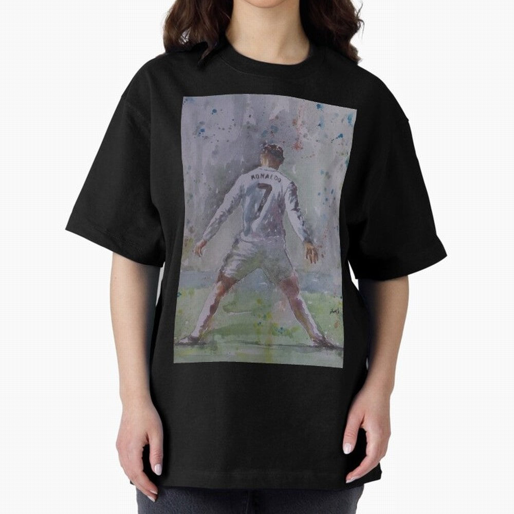 Cristiano Ronaldo - Portrait 2 Oversized T-Shirt Fuel FIFA World Cup 2026 for Fans of Cristiano Ronaldo, Haaland and CR7 and Argentina and Brazil, Bringing Stadium Chants, National Pride, Trophy Dreams and Unforgettable Football Memories; Made for