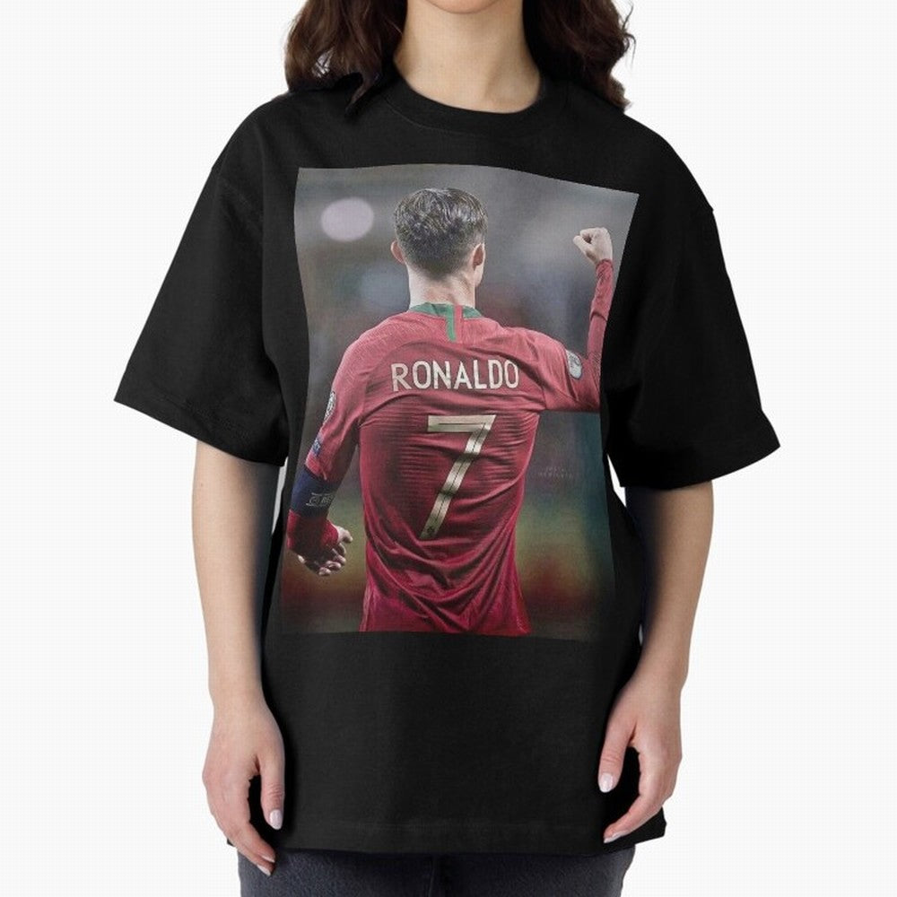 Cristiano Ronaldo CR7 Oversized T-Shirt Celebrate Fan Culture around Global Football Passion for FIFA World Cup 2026 USA Canada Mexico, Built around CR7 and Messi, France and Portugal, Fan Favorite Moments, National Team Passion, Big Match Drama