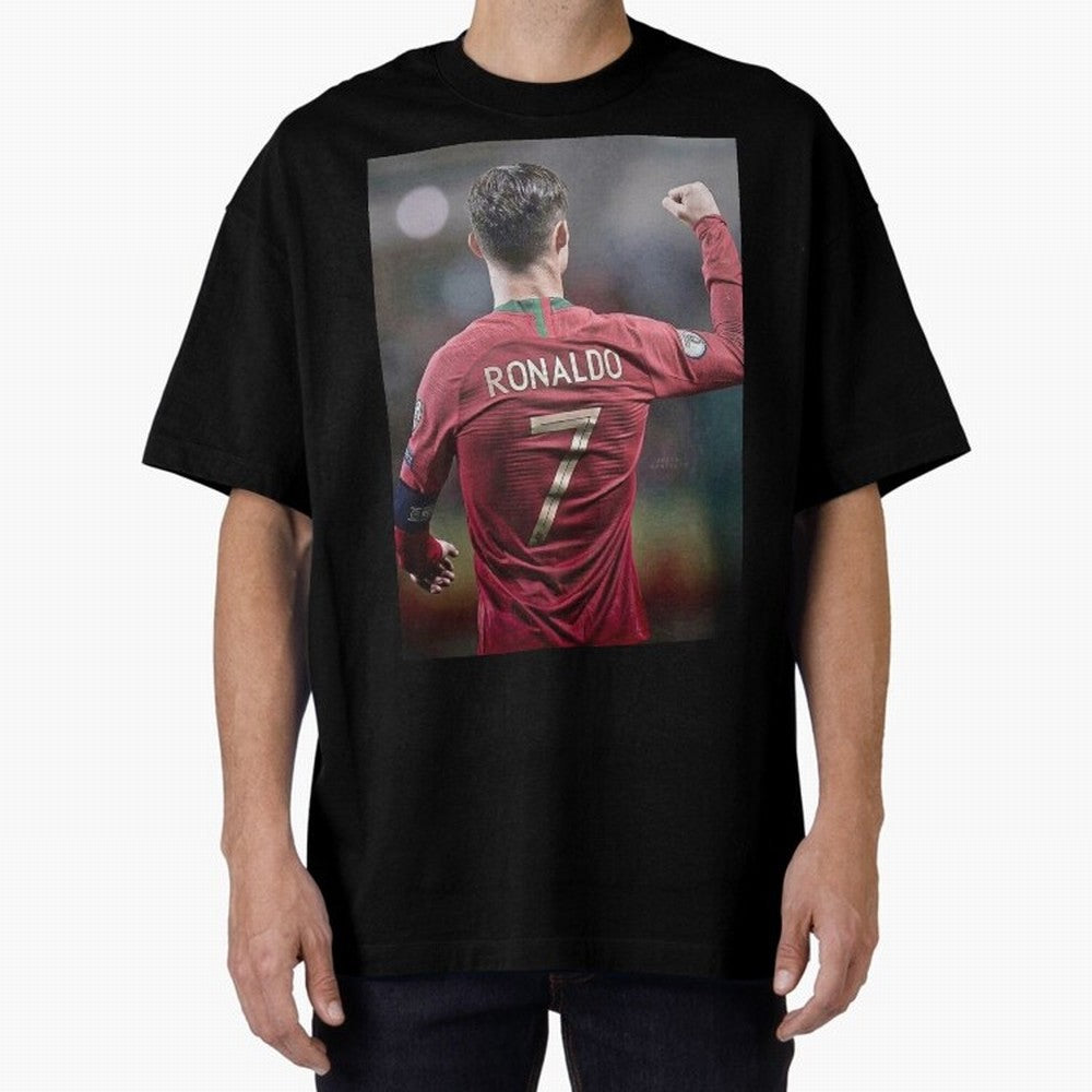 Cristiano Ronaldo CR7 Oversized T-Shirt Celebrate Fan Culture around Global Football Passion for FIFA World Cup 2026 USA Canada Mexico, Built around CR7 and Messi, France and Portugal, Fan Favorite Moments, National Team Passion, Big Match Drama