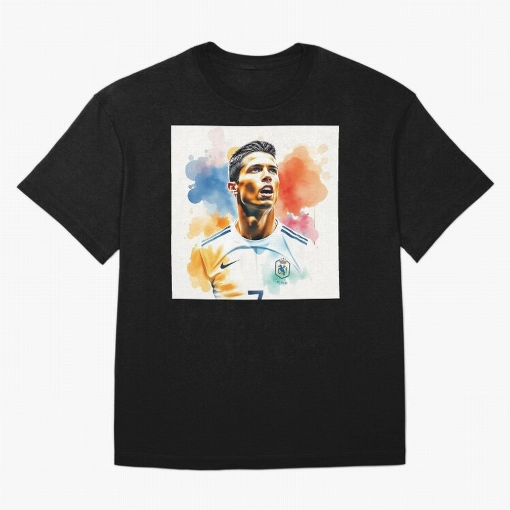 Cristiano Ronaldo Watercolor Panting Oversized T-Shirt Bring Match Day Fire to the FIFA World Cup 2026 Journey through Neymar Highlights, Argentina and Brazil Pride, Stadium Memories, Football Loyalty, International Chants and Championship
