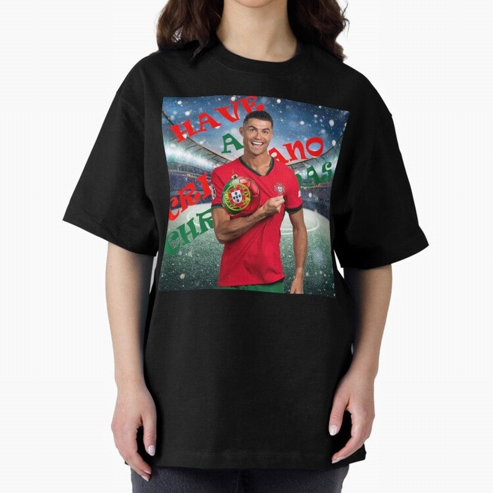 Have a Cristiano Christmas Oversized T-Shirt Follow FIFA World Cup 2026 for Fans of Mbappe and Spain, Bringing Retro Football Energy, Iconic Rivalries, Trophy Chase Drama and Stadium Atmosphere; Perfect for Supporters Who Want Bold Football Energy,
