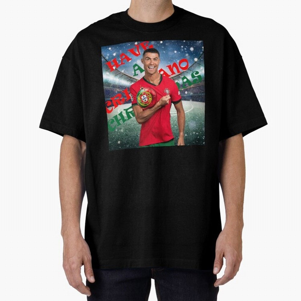 Have a Cristiano Christmas Oversized T-Shirt Follow FIFA World Cup 2026 for Fans of Mbappe and Spain, Bringing Retro Football Energy, Iconic Rivalries, Trophy Chase Drama and Stadium Atmosphere; Perfect for Supporters Who Want Bold Football Energy,