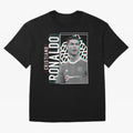 Cristiano Ronaldo Glith Effect Oversized T-Shirt Honor the Football Icons of FIFA World Cup 2026 for Fans of Cristiano Ronaldo and Germany, Bringing Football Festival Excitement, Trophy Ambitions, Country Rivalries and Star Player Buzz; Ideal for