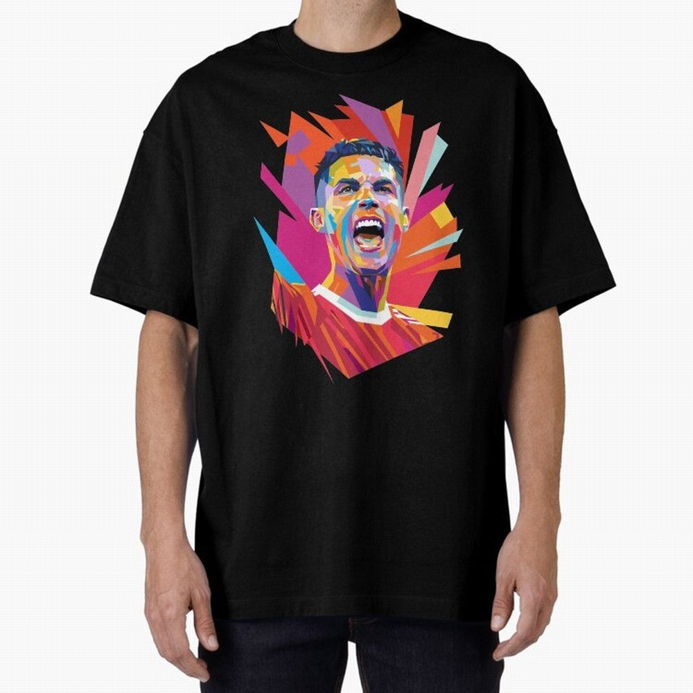 Cristiano Ronaldo Pop Art WPAP Oversized T-Shirt Support Iconic Players in FIFA World Cup 2026 USA Canada Mexico Spirit, Built around Brazil, Portugal and Argentina, Messi, CR7 and Mbappe, Match Day Excitement, Supporter Culture, Golden Goals and
