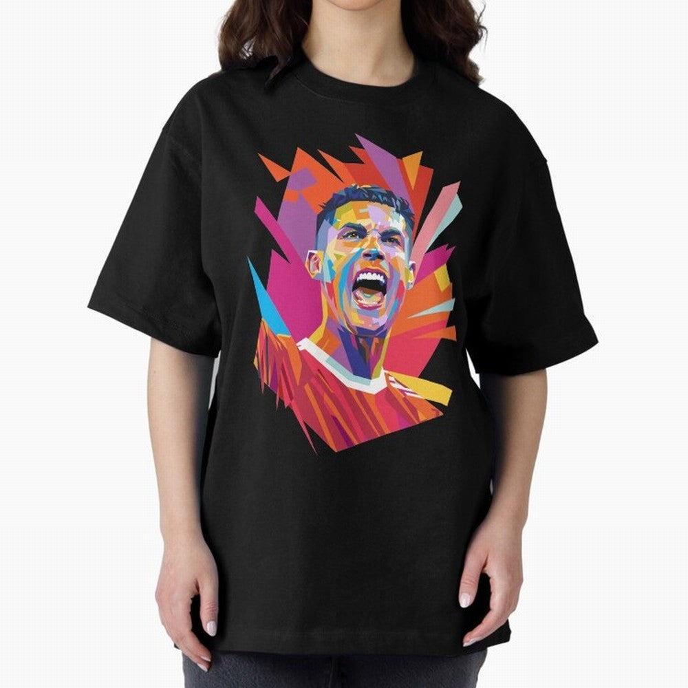 Cristiano Ronaldo Pop Art WPAP Oversized T-Shirt Support Iconic Players in FIFA World Cup 2026 USA Canada Mexico Spirit, Built around Brazil, Portugal and Argentina, Messi, CR7 and Mbappe, Match Day Excitement, Supporter Culture, Golden Goals and