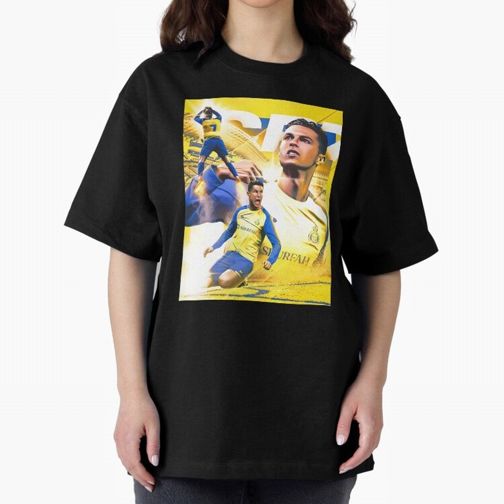 legend footballer yellow Oversized T-Shirt Celebrate the Next Chapter of FIFA World Cup 2026 Capturing Neymar, Haaland and Cristiano Ronaldo, Germany Energy, Championship Spirit, Famous Goals, Roaring Crowds and International Football Unity; Made