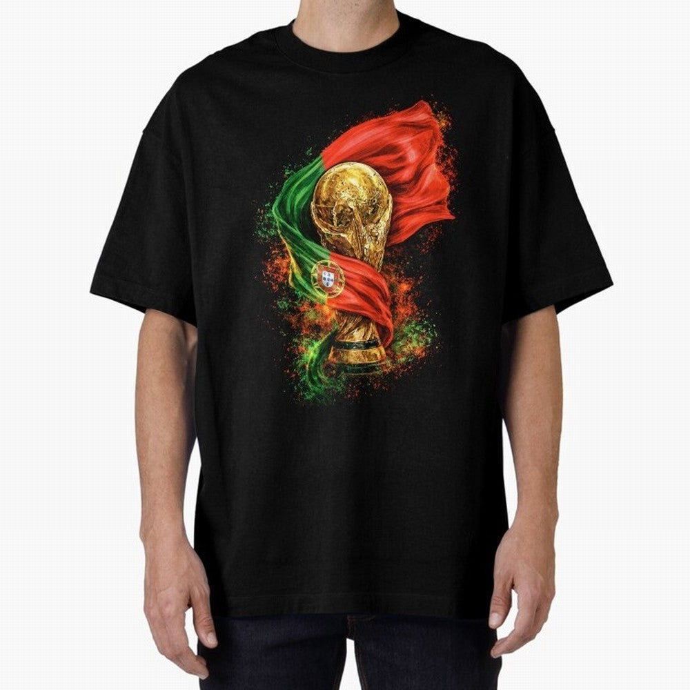 Portugal Football National Pride Oversized T-Shirt Carry the Dream of Match Day Hype around FIFA World Cup 2026 USA Canada Mexico, CR7, France and Portugal, Championship Spirit, Famous Goals, Roaring Crowds and International Football Unity; Ideal