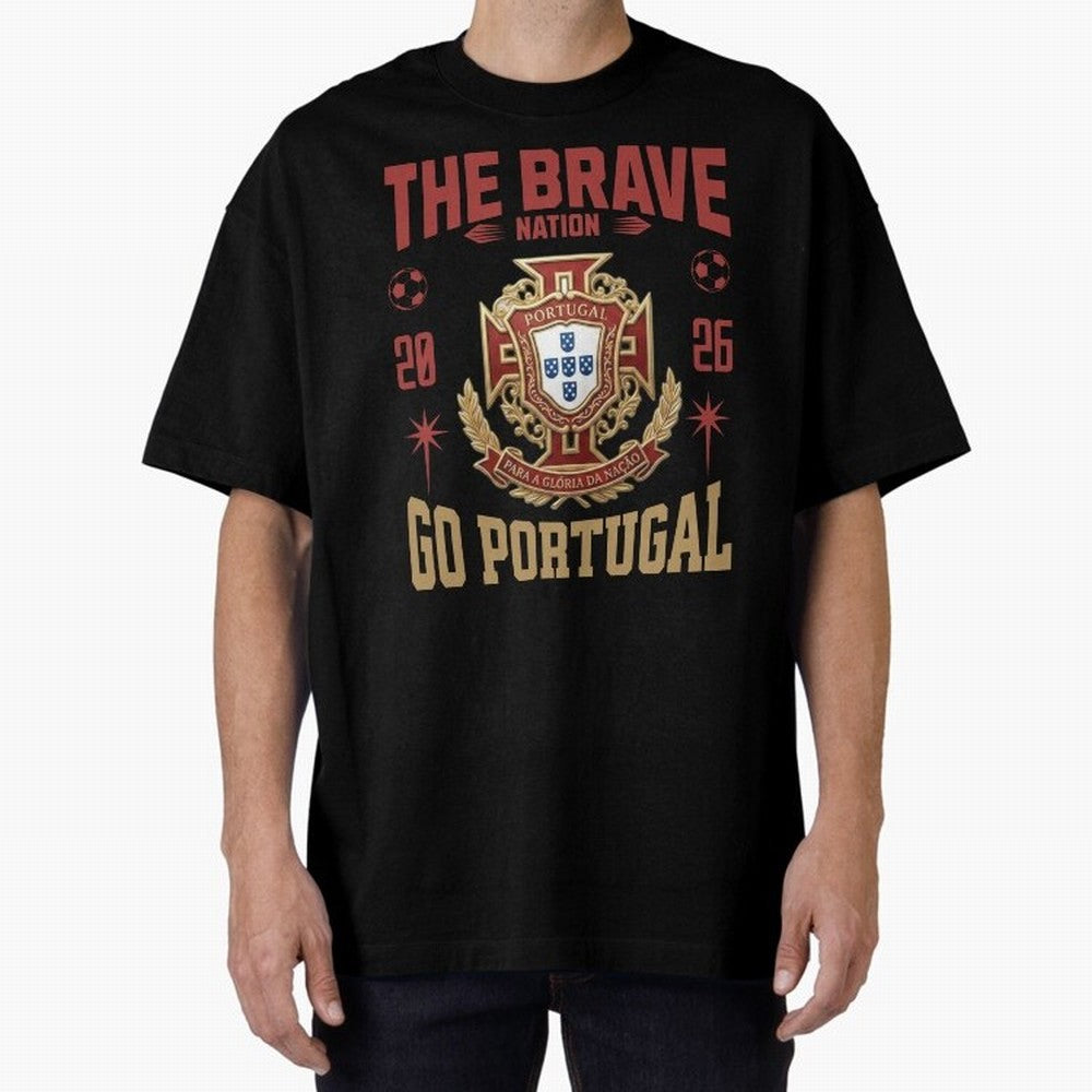 Portugal Soccer 2026 The Brave Nation Vintage Football Fan Design Oversized T-Shirt Support Your Favorite Stars during the FIFA World Cup 2026 Journey through Neymar Highlights, Spain and Netherlands Pride, Game Day Rituals, Football Legends,