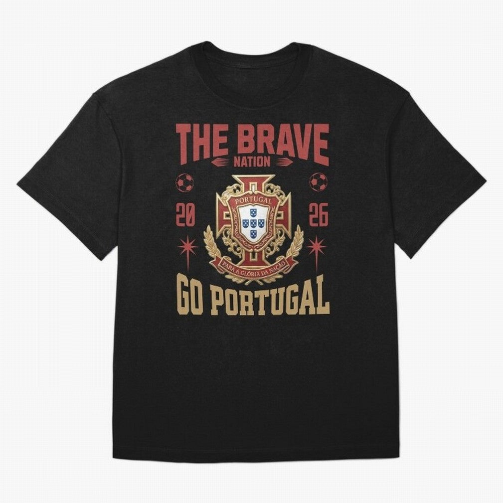 Portugal Soccer 2026 The Brave Nation Vintage Football Fan Design Oversized T-Shirt Support Your Favorite Stars during the FIFA World Cup 2026 Journey through Neymar Highlights, Spain and Netherlands Pride, Game Day Rituals, Football Legends,