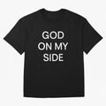 God On My Side - Minimalist Christian Outline Typography Oversized T-Shirt Step into FIFA World Cup 2026 Group Stage for Fans of Haaland and Mbappe and Portugal, Bringing Classic Soccer Heritage, Championship Pressure, Fan Loyalty and International