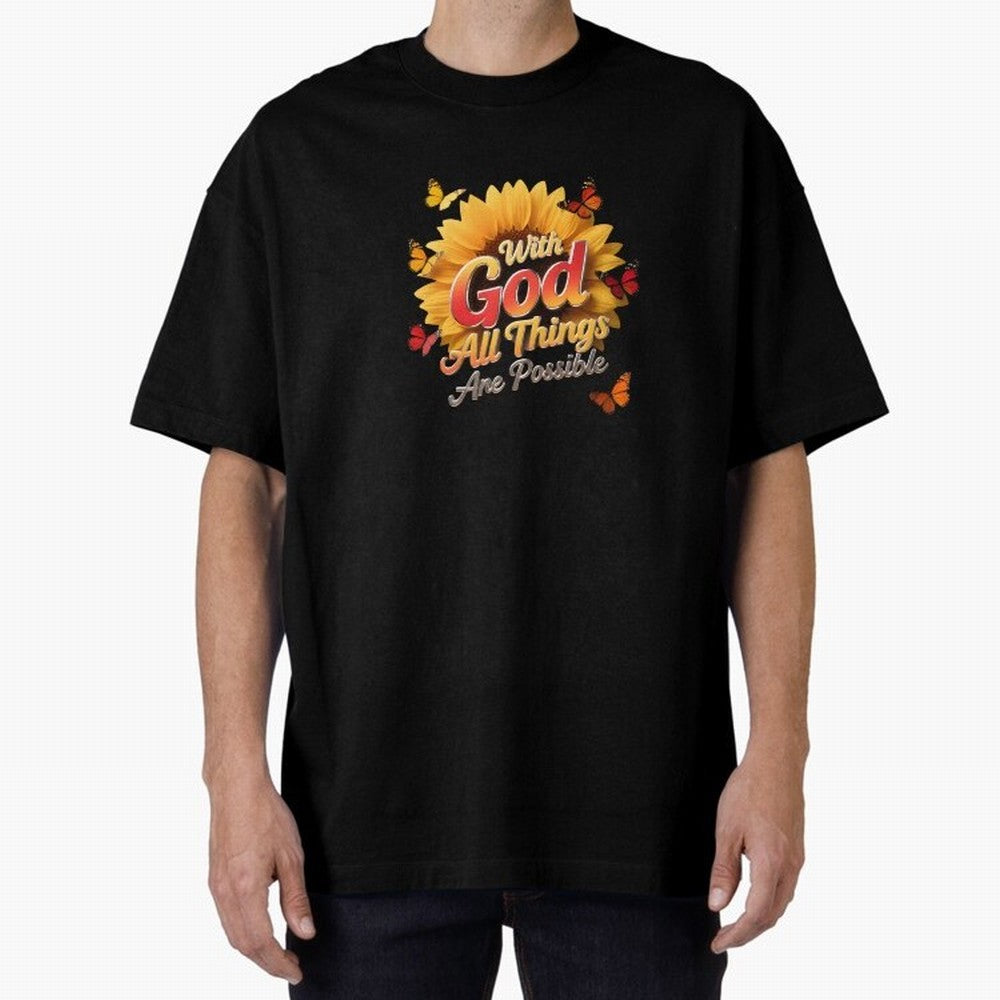 With God all things Are possible T shirt Oversized T-Shirt Wear the Spirit of FIFA World Cup 2026 Group Stage Capturing Haaland, Germany Energy, Goal Celebration Energy, Supporter Heritage, Football Icons and Worldwide Tournament Joy; Made for