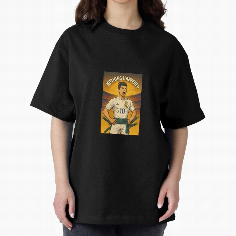 Cristiano Zoro Nothing Happened Oversized T-Shirt Celebrate Unforgettable Nights in FIFA World Cup 2026 for Fans of Mbappe and Neymar and Spain and Netherlands, Bringing Championship Spirit, Famous Goals, Roaring Crowds and International Football