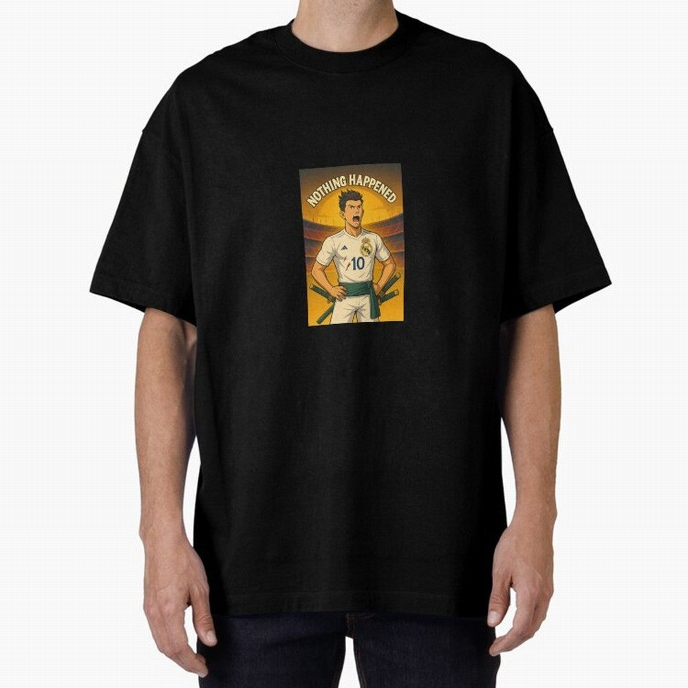 Cristiano Zoro Nothing Happened Oversized T-Shirt Celebrate Unforgettable Nights in FIFA World Cup 2026 for Fans of Mbappe and Neymar and Spain and Netherlands, Bringing Championship Spirit, Famous Goals, Roaring Crowds and International Football