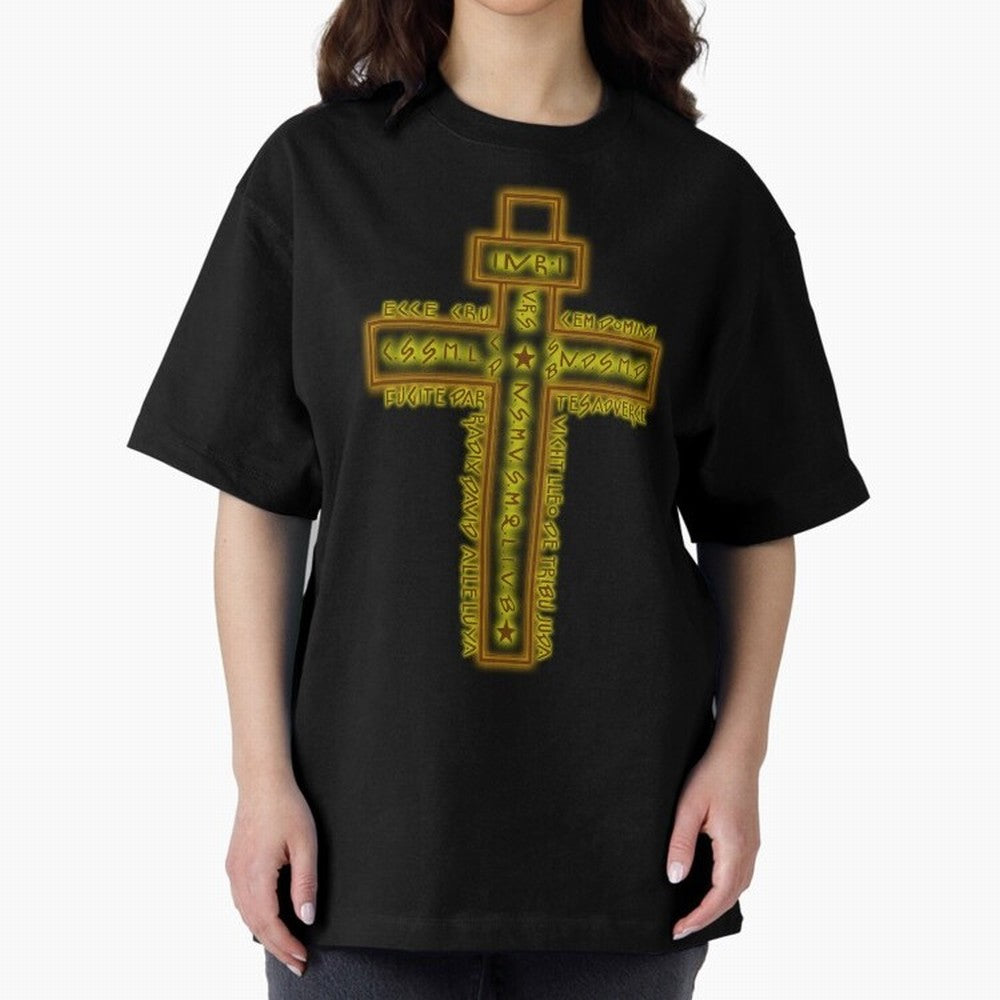 Cruz del Santo Padre Benito Color Oversized T-Shirt Celebrate the Road through the FIFA World Cup 2026 Journey through Cristiano Ronaldo, Haaland and CR7 Highlights, France and Portugal Pride, Retro Football Energy, Iconic Rivalries, Trophy Chase