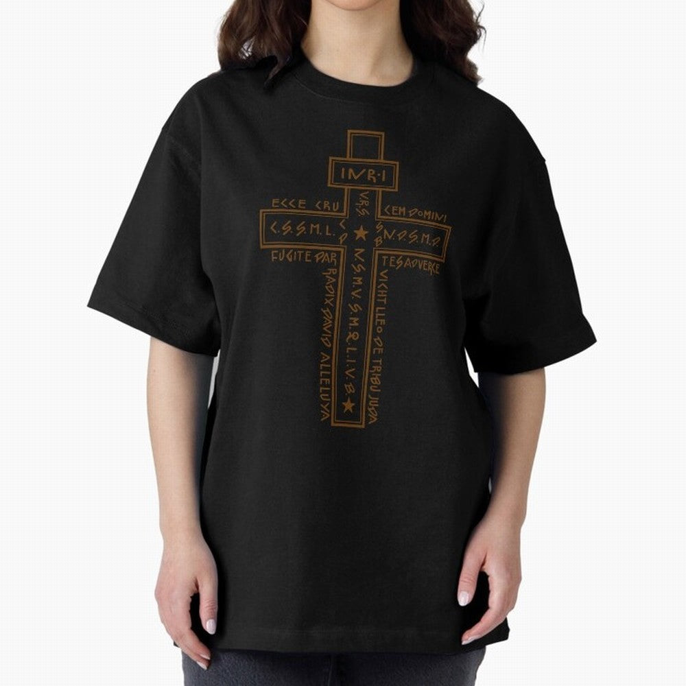 Cruz del Santo Padre Benito 2 Oversized T-Shirt Feel International Energy from FIFA World Cup 2026 USA Canada Mexico Spirit, Celebrating Portugal, Neymar, Haaland and Cristiano Ronaldo, Supporter Pride, Iconic Celebrations, Legendary Names and