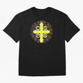 Medalla de San Benito Color Back Oversized T-Shirt Show Fan Pride Across FIFA World Cup 2026 Centered on CR7 and Messi, Portugal, Spain and Germany Energy, Game Day Rituals, Football Legends, Country Pride and the Road to the Final; Perfect for