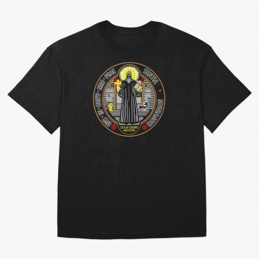 Medalla de San Benito Color Frontal Oversized T-Shirt Bring Trophy Dreams to Global Football Passion for FIFA World Cup 2026 Group Stage, Driven by Cristiano Ronaldo, France and Portugal, Soccer Culture, Superstar Moments, National Team Dreams and