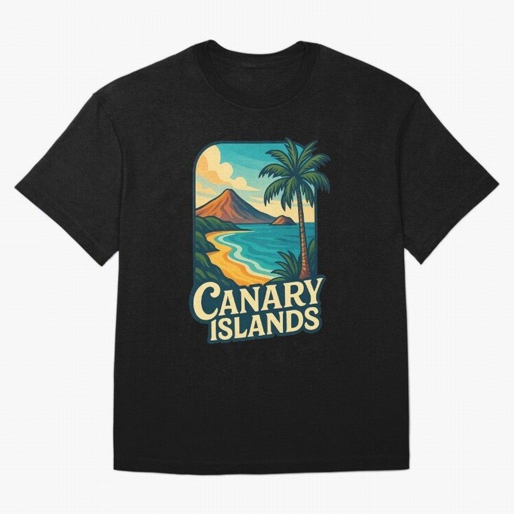 Tropical Shoreline of the Canary Islands Spain Oversized T-Shirt Capture the FIFA World Cup 2026 Group Stage Journey through Messi Highlights, Spain and Netherlands Pride, Sports Nostalgia, International Competition, Famous Players and