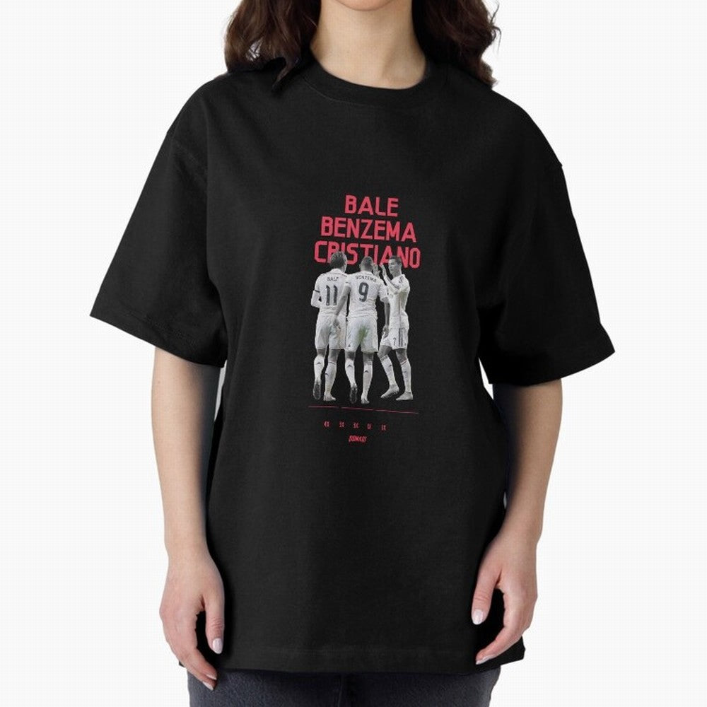 Real Madrid | Bale Benzema Cristiano Oversized T-Shirt Experience the Global Stage of FIFA World Cup 2026 Spirit, Inspired by Netherlands, Messi, Tournament Hype, Historic Matchups, Family Viewing Parties and Global Sports Pride; Great for