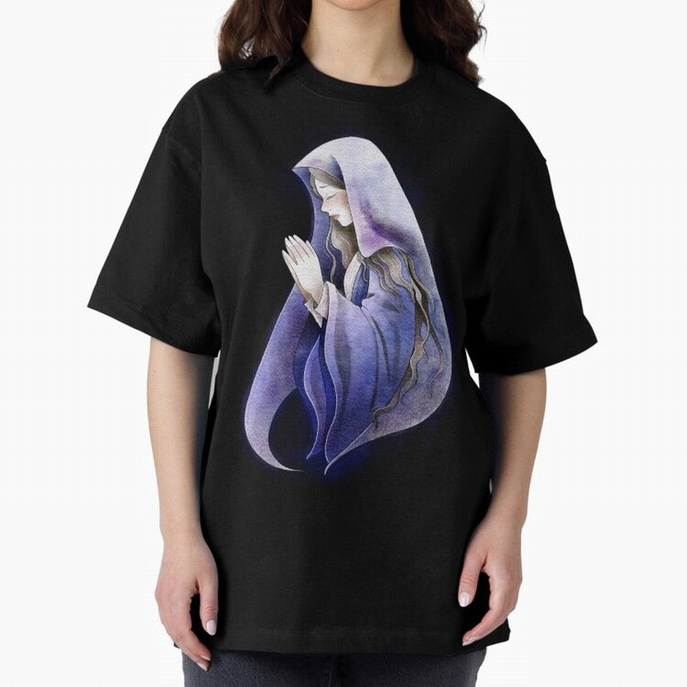 Holy Mary, Mother of God Oversized T-Shirt Bring Global Tournament Vibes to Global Football Passion for FIFA World Cup 2026 Group Stage, Filled with CR7 and Messi, Argentina and Brazil, Worldwide Fan Energy, Dramatic Goals, Stadium Lights and