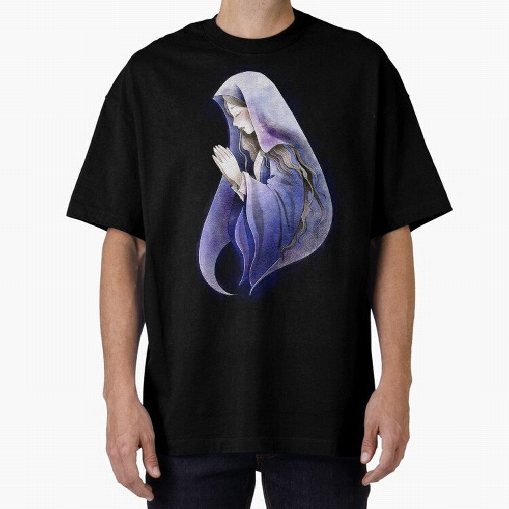 Holy Mary, Mother of God Oversized T-Shirt Bring Global Tournament Vibes to Global Football Passion for FIFA World Cup 2026 Group Stage, Filled with CR7 and Messi, Argentina and Brazil, Worldwide Fan Energy, Dramatic Goals, Stadium Lights and