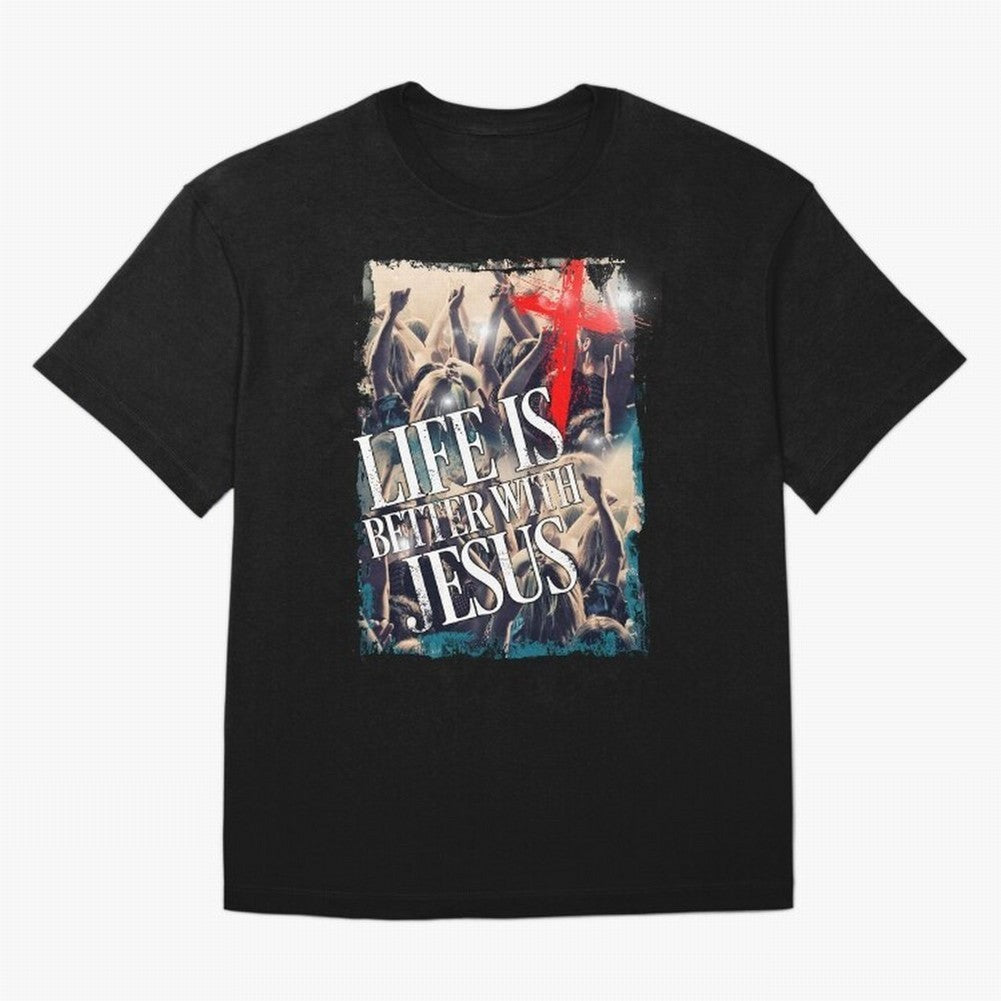 LIfe is Better with Jesus Oversized T-Shirt Support Iconic Players in Match Day Hype around FIFA World Cup 2026, Neymar, Argentina, Worldwide Fan Energy, Dramatic Goals, Stadium Lights and Championship Celebrations; Ideal for Passionate Fans Who