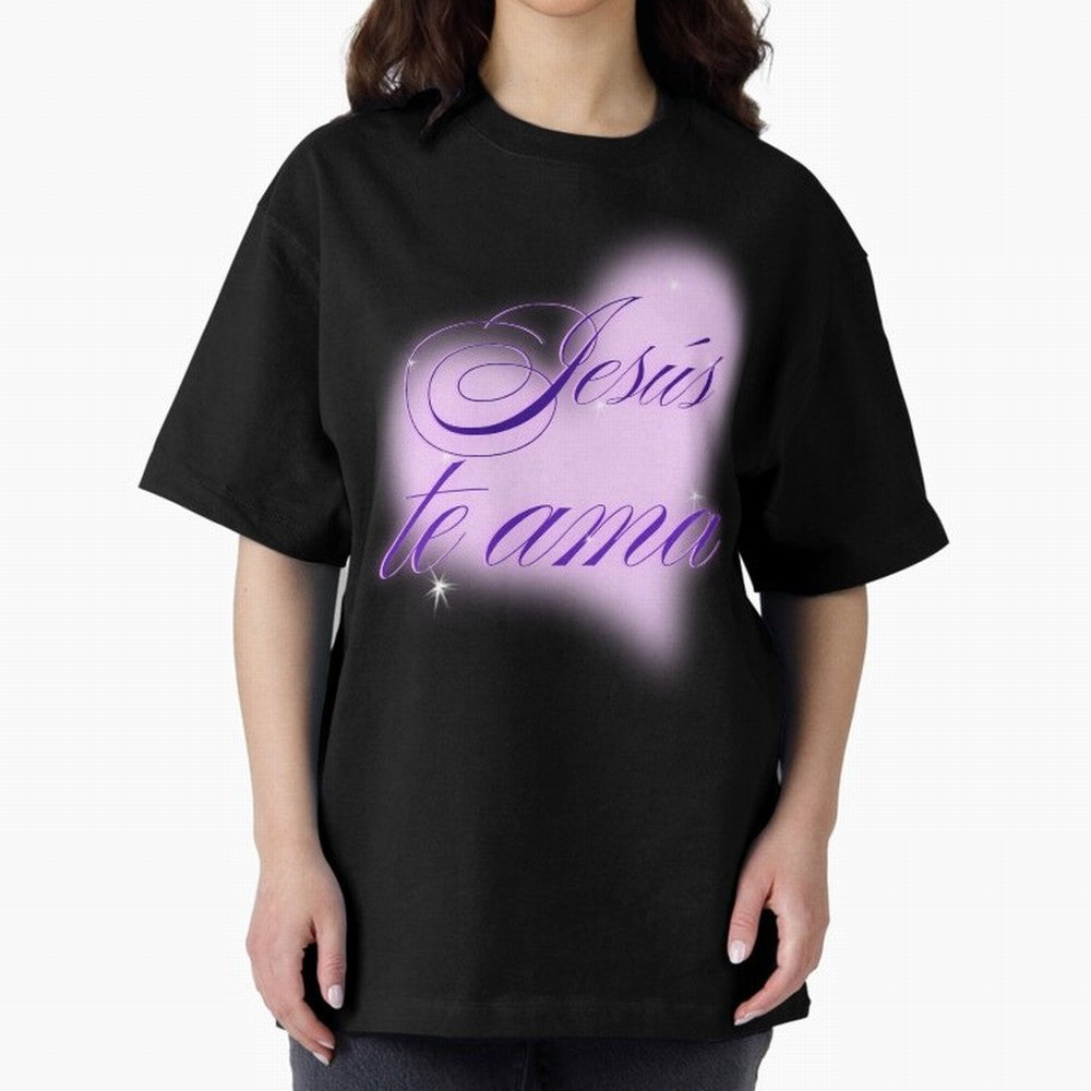 Spanish, Jesus Loves You, Jes¨²s te ama, John 3:16 Oversized T-Shirt Celebrate Fan Culture around Match Day Hype around FIFA World Cup 2026 USA Canada Mexico, Haaland and Mbappe, England, Game Day Rituals, Football Legends, Country Pride and the