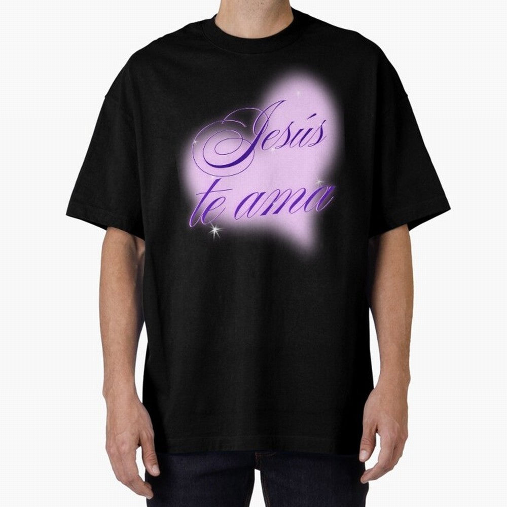 Spanish, Jesus Loves You, Jes¨²s te ama, John 3:16 Oversized T-Shirt Celebrate Fan Culture around Match Day Hype around FIFA World Cup 2026 USA Canada Mexico, Haaland and Mbappe, England, Game Day Rituals, Football Legends, Country Pride and the