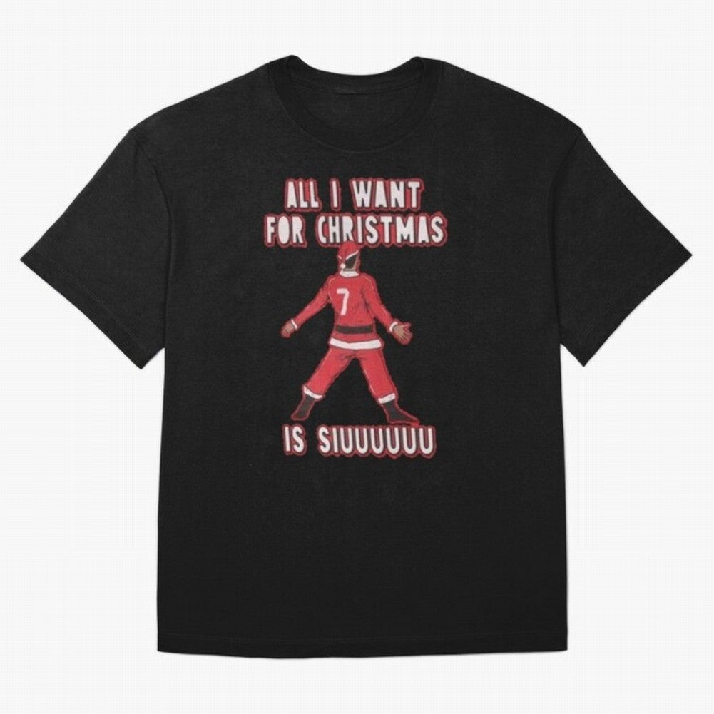 All I Want For Christmas Is Siuuu (3) Oversized T-Shirt Celebrate Fan Favorites in FIFA World Cup 2026 USA Canada Mexico for Fans of Haaland and France and Portugal, Bringing Sports Nostalgia, International Competition, Famous Players and
