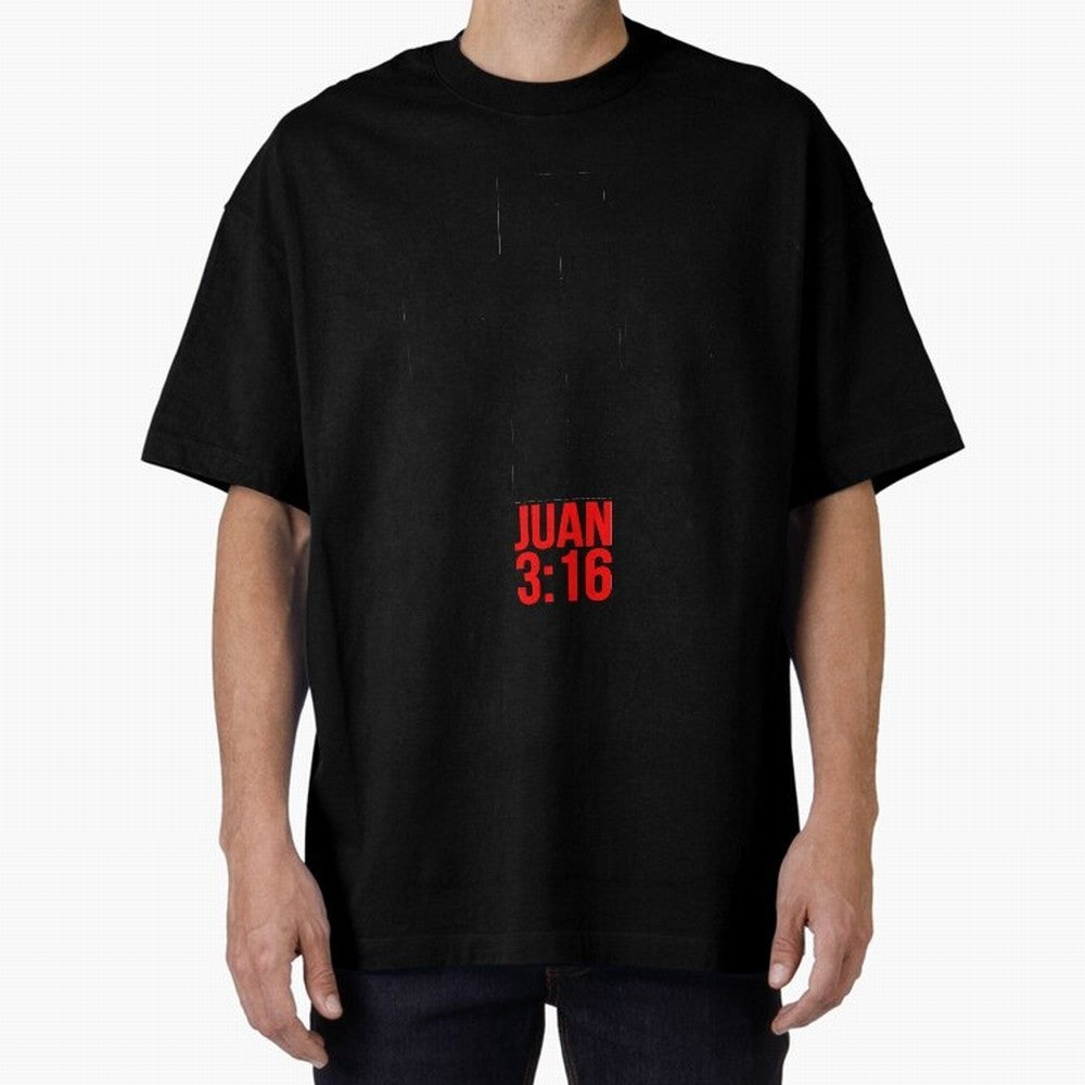 Porque de tal manera amo Dios al mundo - Mensajes Biblicos para Cristianos - Spanish Biblical Quotes for Christians Oversized T-Shirt Celebrate Fan Favorites in FIFA World Cup 2026 Group Stage Featuring Messi, CR7 and Mbappe, Spain and Netherlands