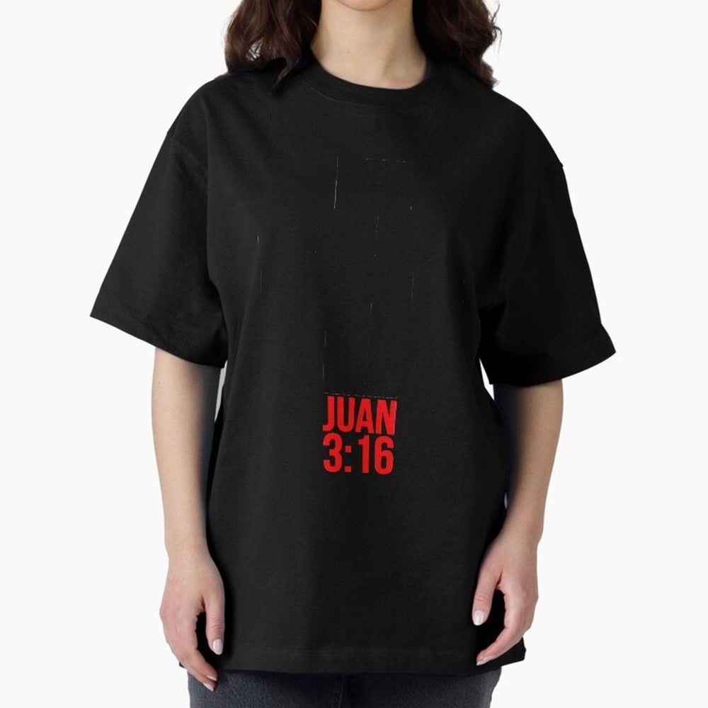 Porque de tal manera amo Dios al mundo - Mensajes Biblicos para Cristianos - Spanish Biblical Quotes for Christians Oversized T-Shirt Celebrate Fan Favorites in FIFA World Cup 2026 Group Stage Featuring Messi, CR7 and Mbappe, Spain and Netherlands