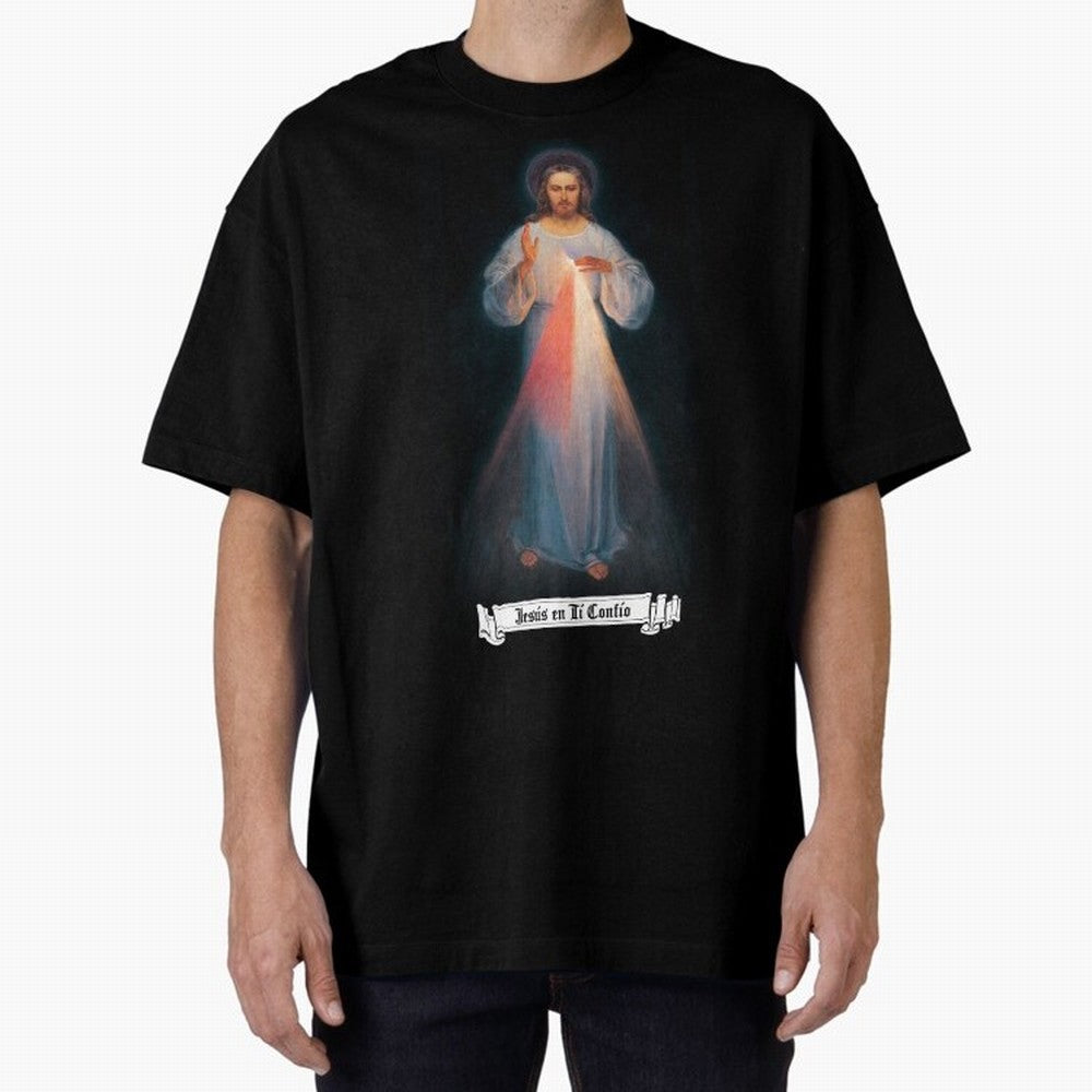Imagen de la Divina Misericordia, JES¨²S EN T¨ª CONF¨ªO regalos cat¨®licos y cristianos, Oversized T-Shirt Celebrate Unforgettable Nights in the FIFA World Cup 2026 USA Canada Mexico Journey through CR7 Highlights, Brazil Pride, Global Supporter