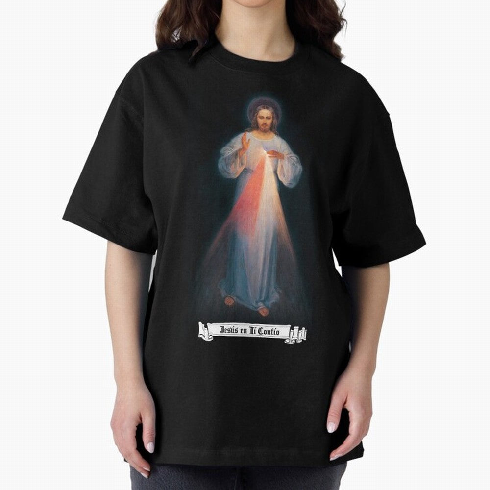 Imagen de la Divina Misericordia, JES¨²S EN T¨ª CONF¨ªO regalos cat¨®licos y cristianos, Oversized T-Shirt Celebrate Unforgettable Nights in the FIFA World Cup 2026 USA Canada Mexico Journey through CR7 Highlights, Brazil Pride, Global Supporter