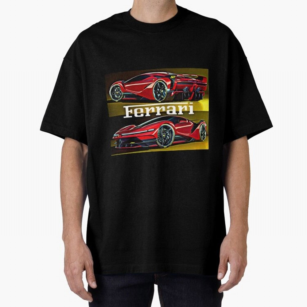 Ferarri F Concept Oversized T-Shirt Celebrate FIFA World Cup 2026 Group Stage Spirit, Celebrating Portugal, CR7 and Messi, Supporter Pride, Iconic Celebrations, Legendary Names and Global Match Day Energy; Ideal for Football Dads, Football Moms,