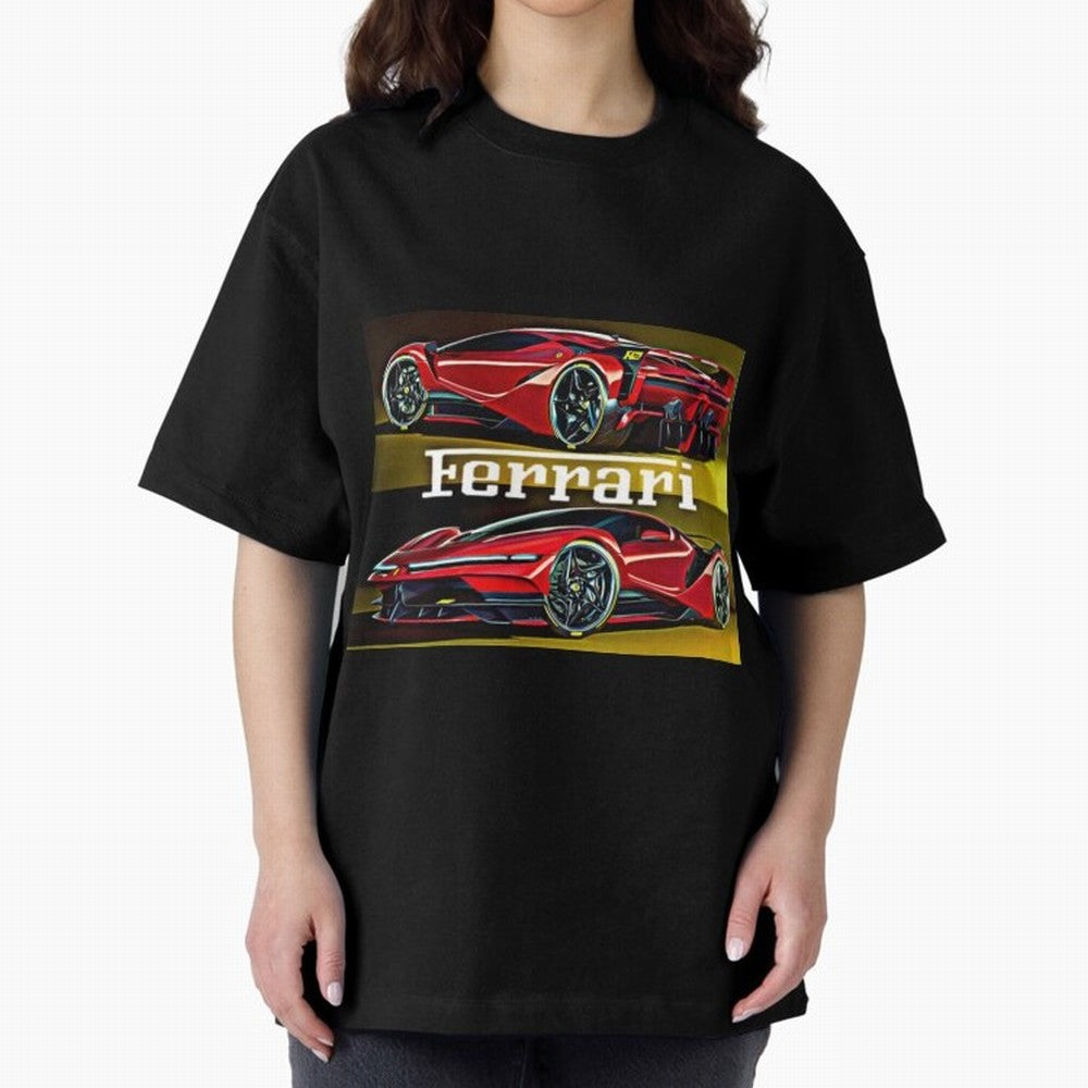 Ferarri F Concept Oversized T-Shirt Celebrate FIFA World Cup 2026 Group Stage Spirit, Celebrating Portugal, CR7 and Messi, Supporter Pride, Iconic Celebrations, Legendary Names and Global Match Day Energy; Ideal for Football Dads, Football Moms,