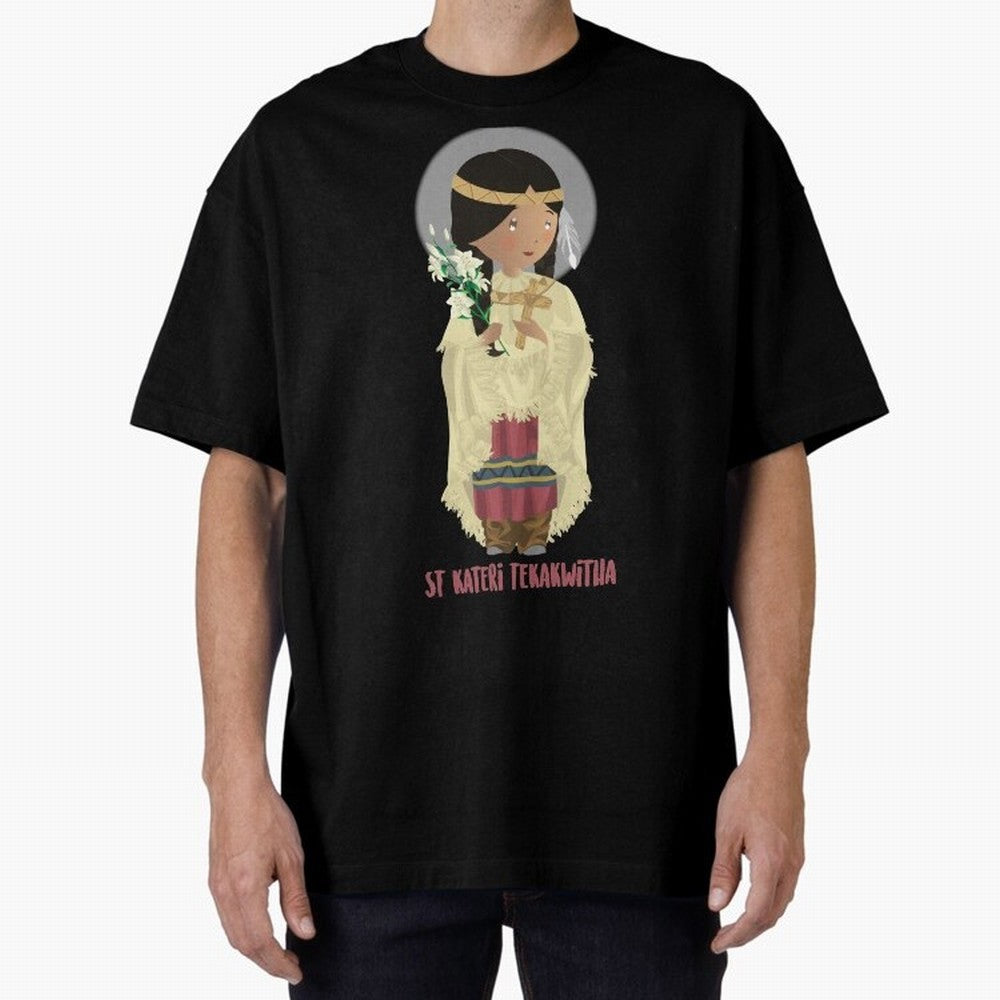 Saint Kateri Tekakwitha Oversized T-Shirt Wear the Spirit of Global Football Passion for FIFA World Cup 2026, Driven by Mbappe, Germany, Championship Spirit, Famous Goals, Roaring Crowds and International Football Unity; Created for Match Day