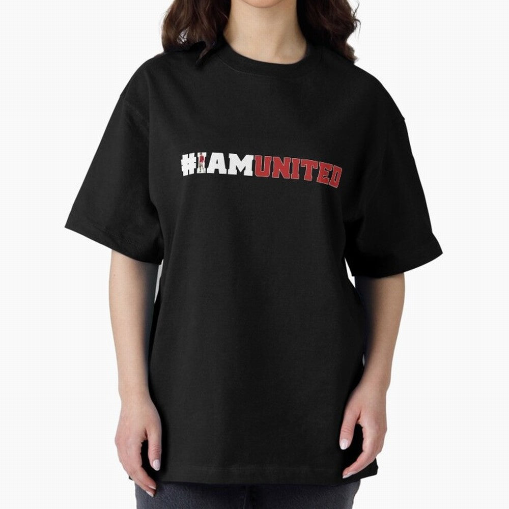 I am United Oversized T-Shirt Show Championship Spirit for Global Football Passion for FIFA World Cup 2026 Group Stage, Inspired by CR7, Spain, Supporter Pride, Iconic Celebrations, Legendary Names and Global Match Day Energy; Ideal for Fans Who