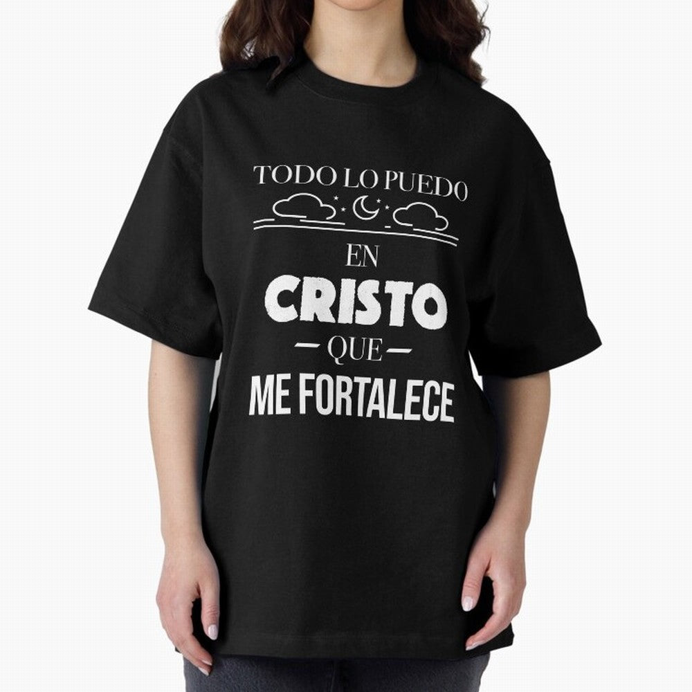 Mensajes Biblicos Espa?ol Todo Lo Puedo En Cristo Oversized T-Shirt Upgrade the FIFA World Cup 2026 Group Stage Journey through Messi Highlights, France and Portugal Pride, Classic Soccer Heritage, Championship Pressure, Fan Loyalty and