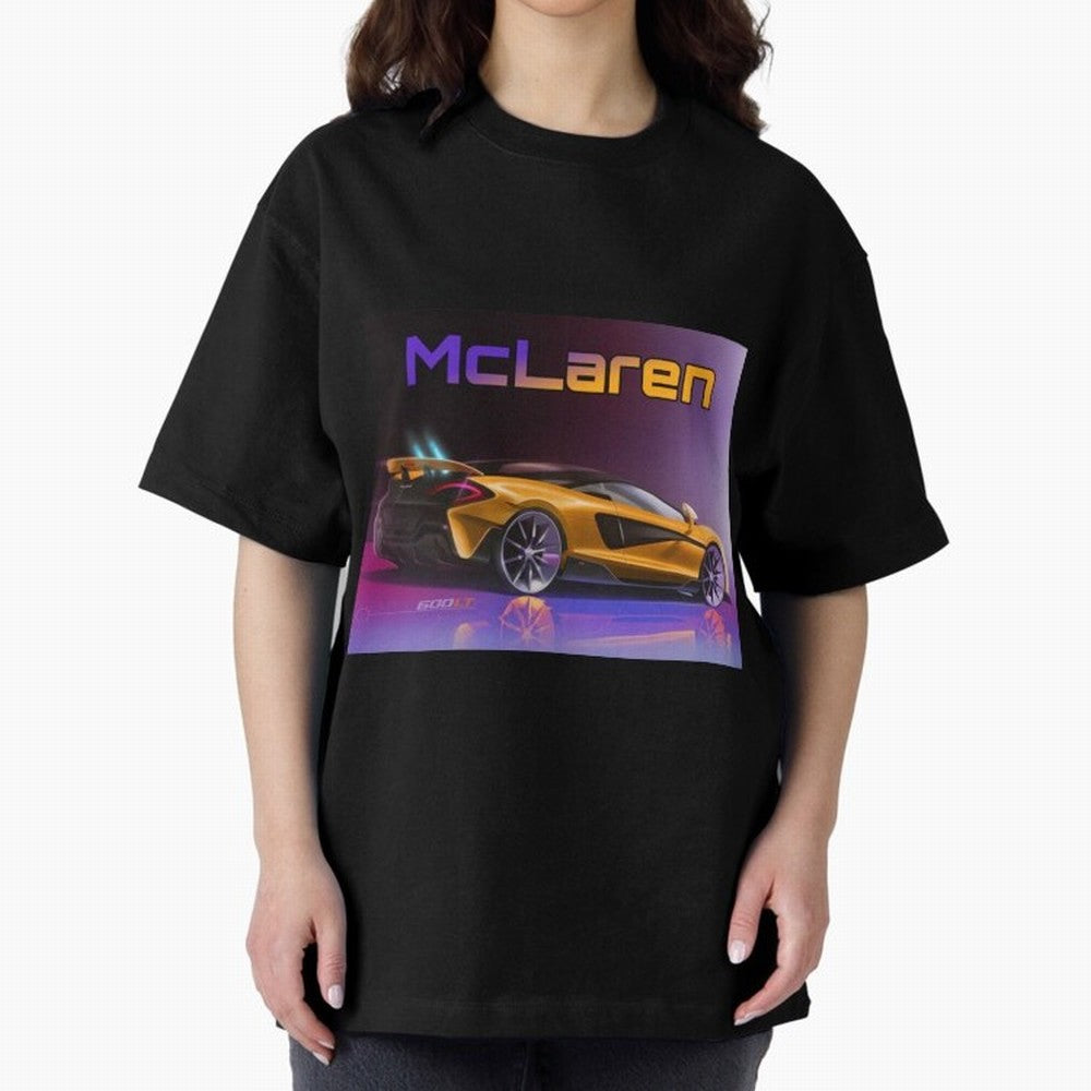 Mclaren in Gradient Metallic Color Oversized T-Shirt Celebrate Fan Culture around Match Day Hype around FIFA World Cup 2026 Group Stage, Haaland, England and Germany, Supporter Pride, Iconic Celebrations, Legendary Names and Global Match Day