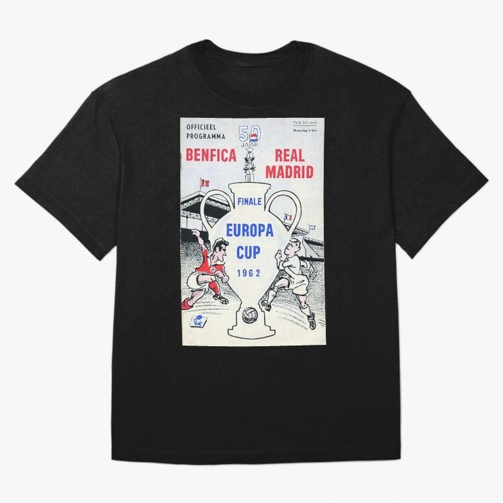 Vintage Champions League Final Poster - Real Madrid vs Benfica Oversized T-Shirt Show Your Love for Global Football Passion for FIFA World Cup 2026, Made for Haaland and Mbappe, Argentina and Brazil, Tournament Hype, Historic Matchups, Family