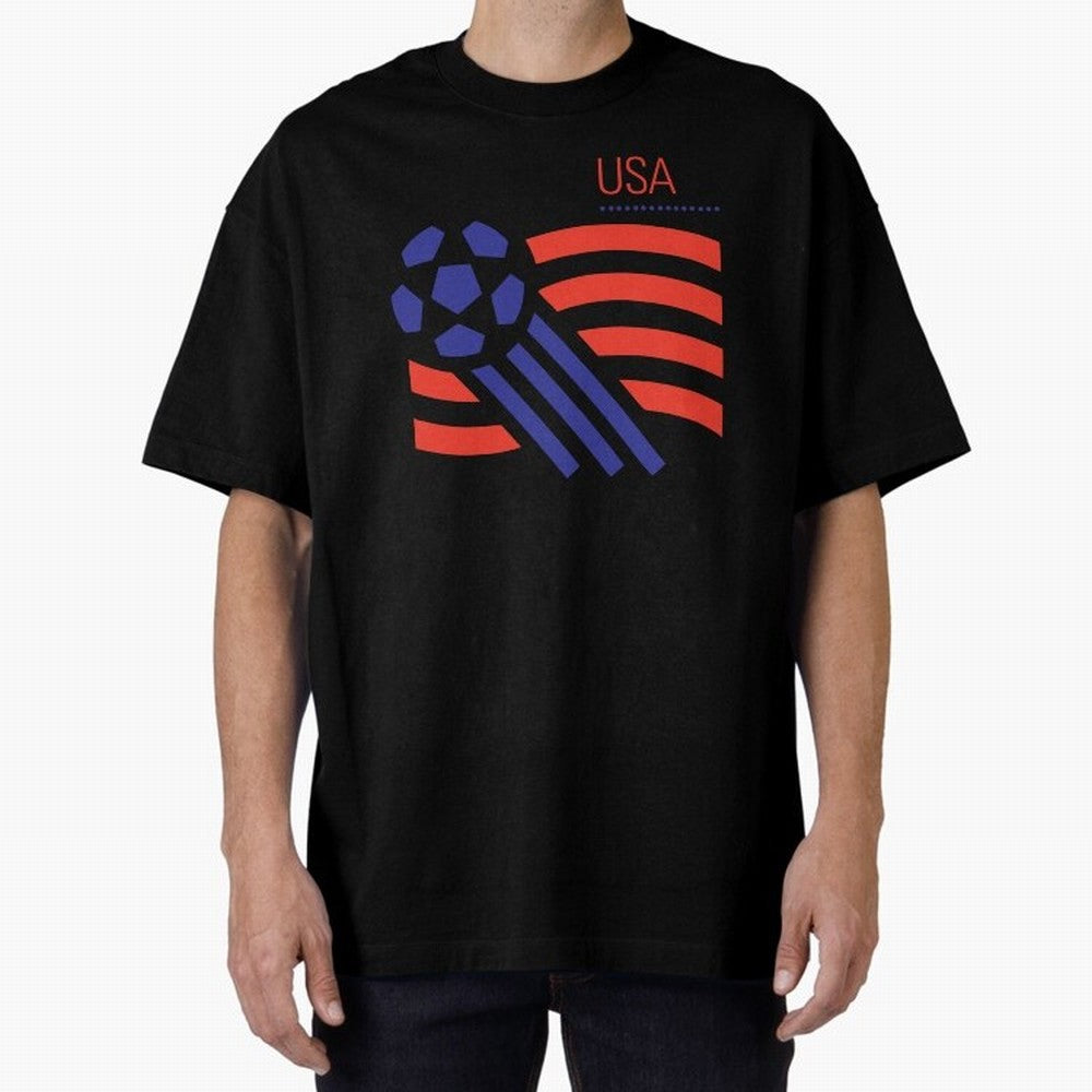 World USA 94 Oversized T-Shirt Join the Countdown to the FIFA World Cup 2026 USA Canada Mexico Journey through Cristiano Ronaldo Highlights, England Pride, Vintage Soccer Flavor, Modern Football Stars, National Flags and Final Night Emotion; Great