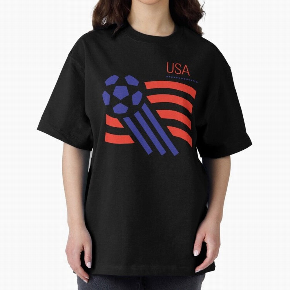 World USA 94 Oversized T-Shirt Join the Countdown to the FIFA World Cup 2026 USA Canada Mexico Journey through Cristiano Ronaldo Highlights, England Pride, Vintage Soccer Flavor, Modern Football Stars, National Flags and Final Night Emotion; Great