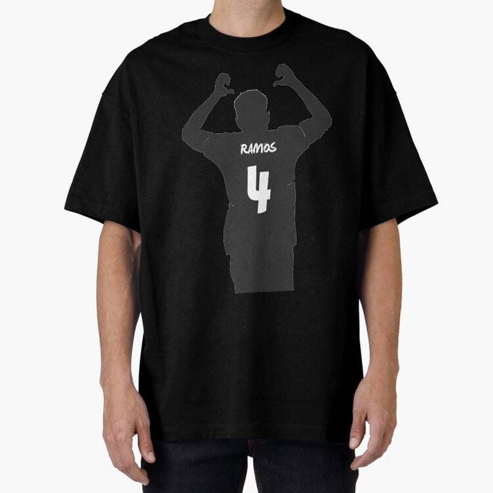 Sergio Ramos artwork Oversized T-Shirt Bring Global Tournament Vibes to Global Football Passion for FIFA World Cup 2026 Group Stage, Centered on Haaland and Mbappe, Argentina and Brazil, Sports Nostalgia, International Competition, Famous Players