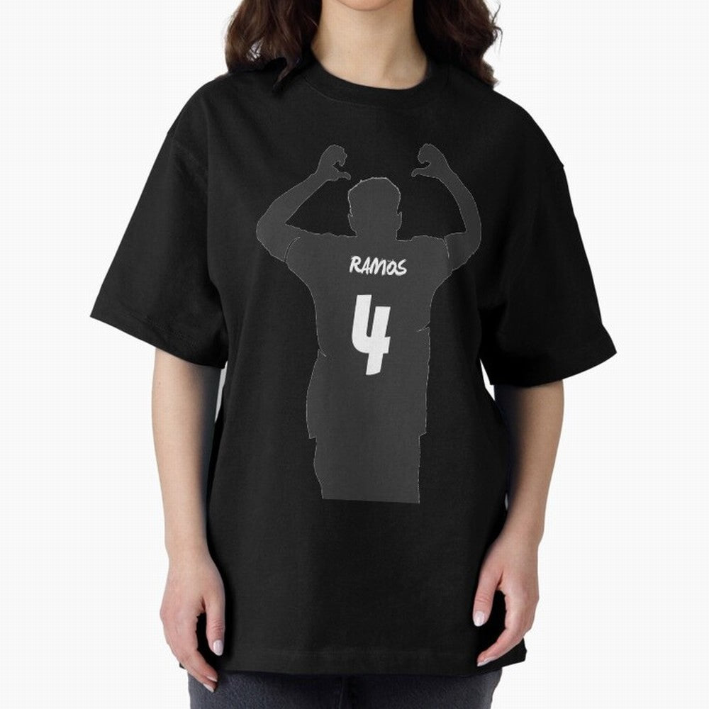 Sergio Ramos artwork Oversized T-Shirt Bring Global Tournament Vibes to Global Football Passion for FIFA World Cup 2026 Group Stage, Centered on Haaland and Mbappe, Argentina and Brazil, Sports Nostalgia, International Competition, Famous Players
