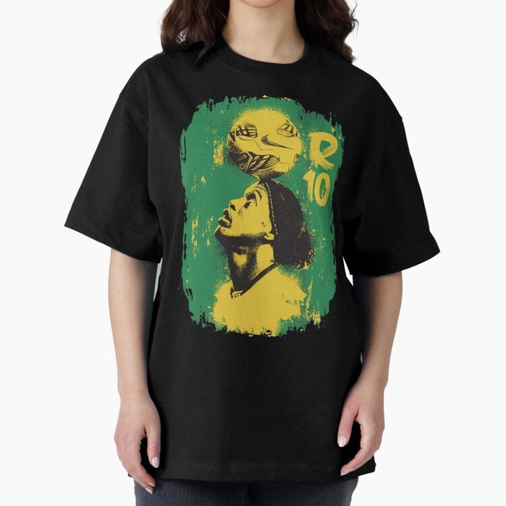Ronaldinho Oversized T-Shirt Honor the FIFA World Cup 2026 Journey through Haaland Highlights, England, France and Netherlands Pride, Football Passion, Legendary Performances, Festival Vibes and Supporter Community; Ideal for Passionate Fans Who