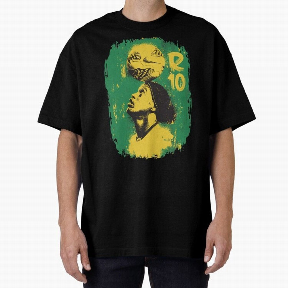 Ronaldinho Oversized T-Shirt Honor the FIFA World Cup 2026 Journey through Haaland Highlights, England, France and Netherlands Pride, Football Passion, Legendary Performances, Festival Vibes and Supporter Community; Ideal for Passionate Fans Who