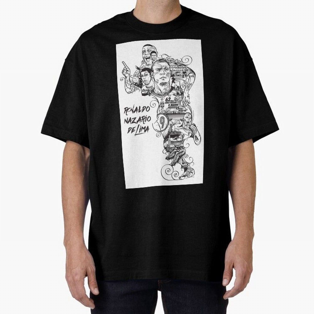 The R9 Era Oversized T-Shirt Live the Energy of the FIFA World Cup 2026 USA Canada Mexico Journey through Neymar Highlights, Brazil Pride, Worldwide Fan Energy, Dramatic Goals, Stadium Lights and Championship Celebrations; Great for Watch Parties,