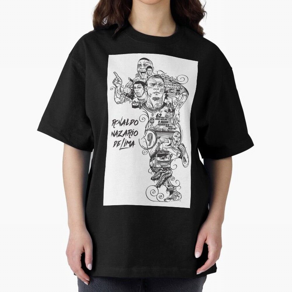 The R9 Era Oversized T-Shirt Live the Energy of the FIFA World Cup 2026 USA Canada Mexico Journey through Neymar Highlights, Brazil Pride, Worldwide Fan Energy, Dramatic Goals, Stadium Lights and Championship Celebrations; Great for Watch Parties,